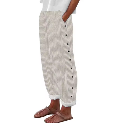 REA | PANTALONES CASUALES A RAYAS CÓMODOS