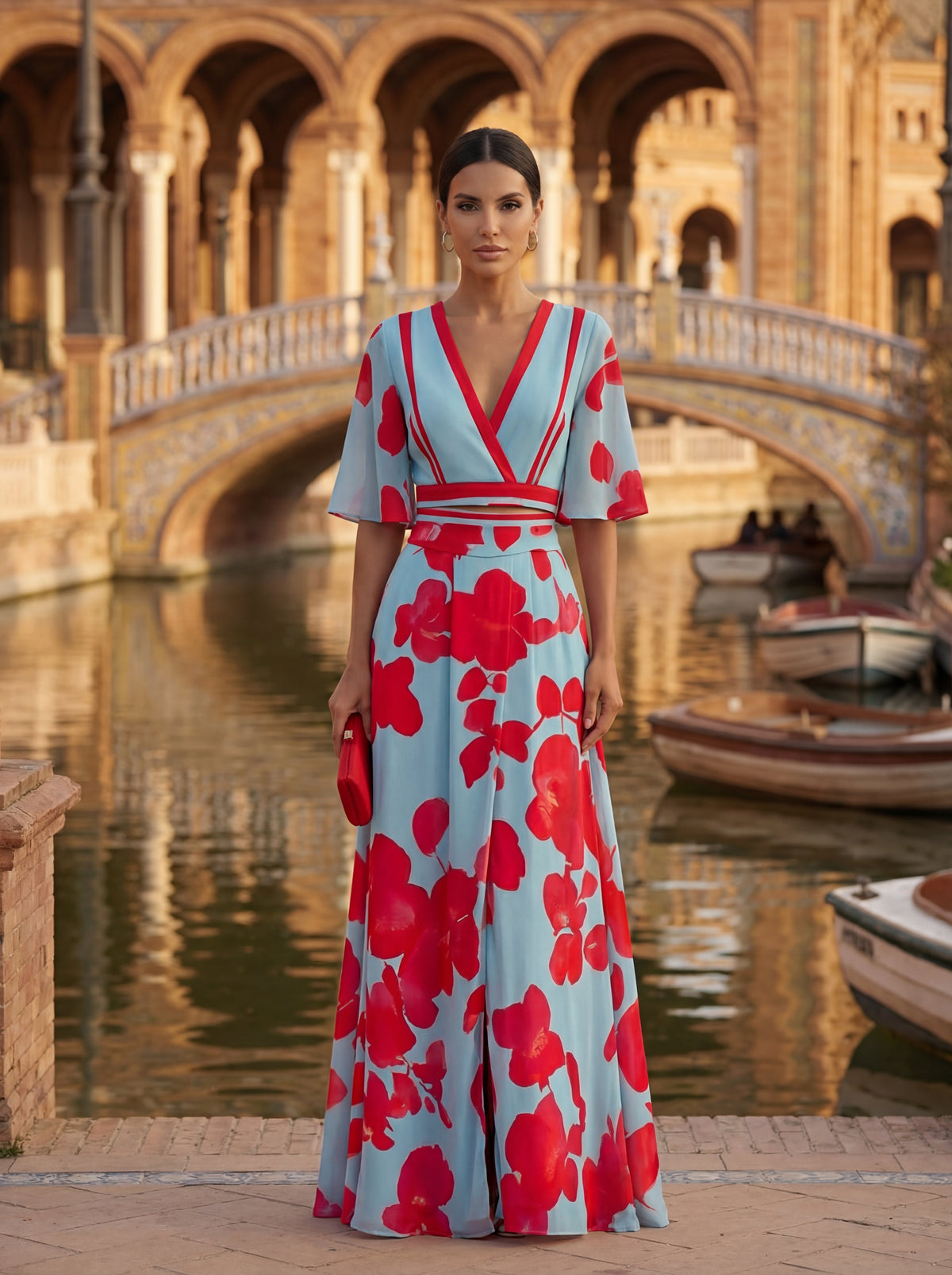 Vestido Noelle - Floral con Escote en V