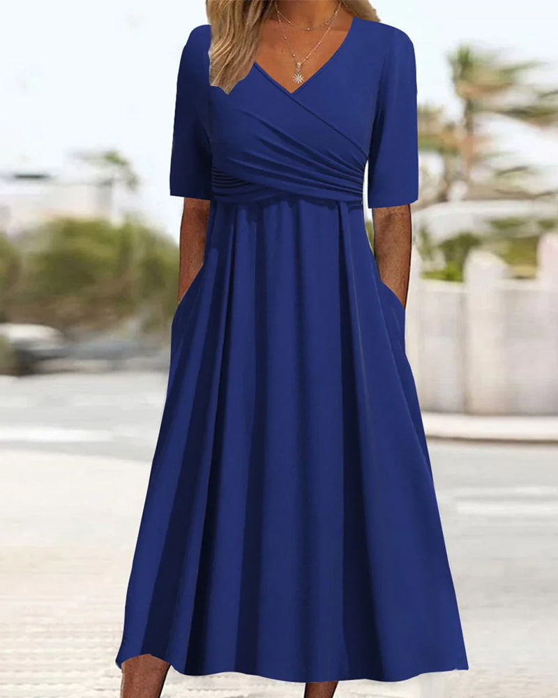 Pien - Vestido Cruzado de Manga Corta