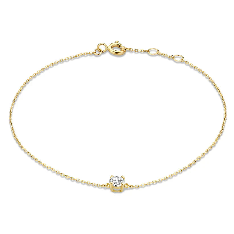 Pulsera Diamante de Piedra | Oro Blanco
