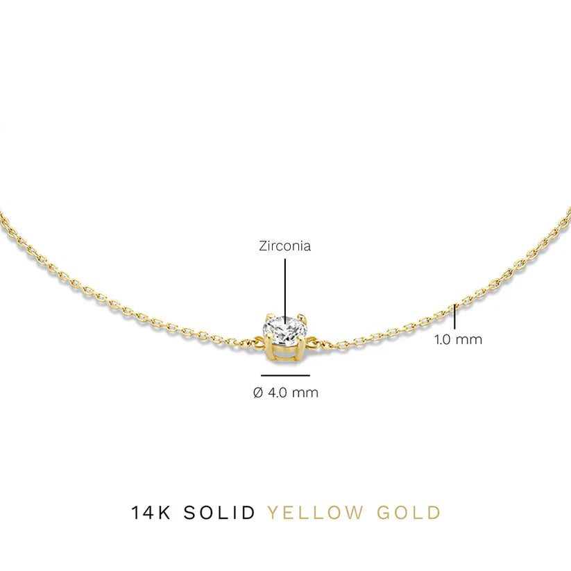Pulsera Diamante de Piedra | Oro Blanco