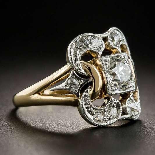Anillo Vintage de Oro con Circonio