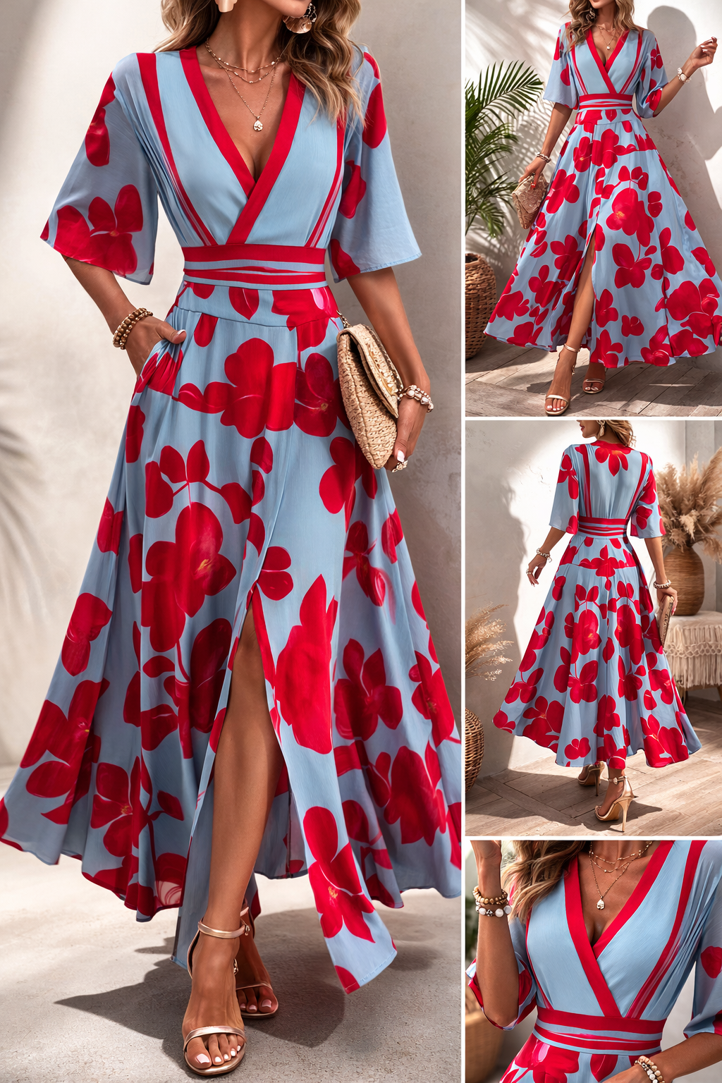 Vestido Noelle - Floral con Escote en V