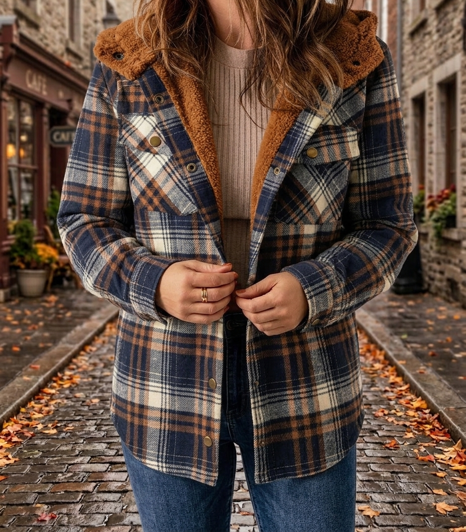 Chaqueta a Cuadros con Capucha