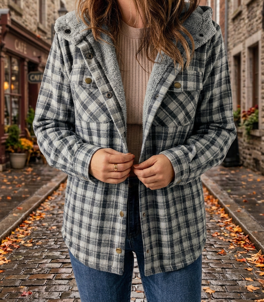 Chaqueta a Cuadros con Capucha