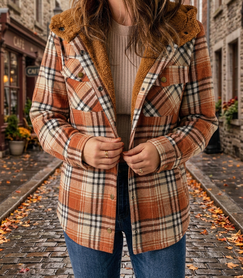 Chaqueta a Cuadros con Capucha