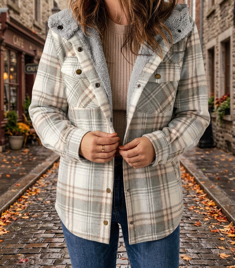 Chaqueta a Cuadros con Capucha