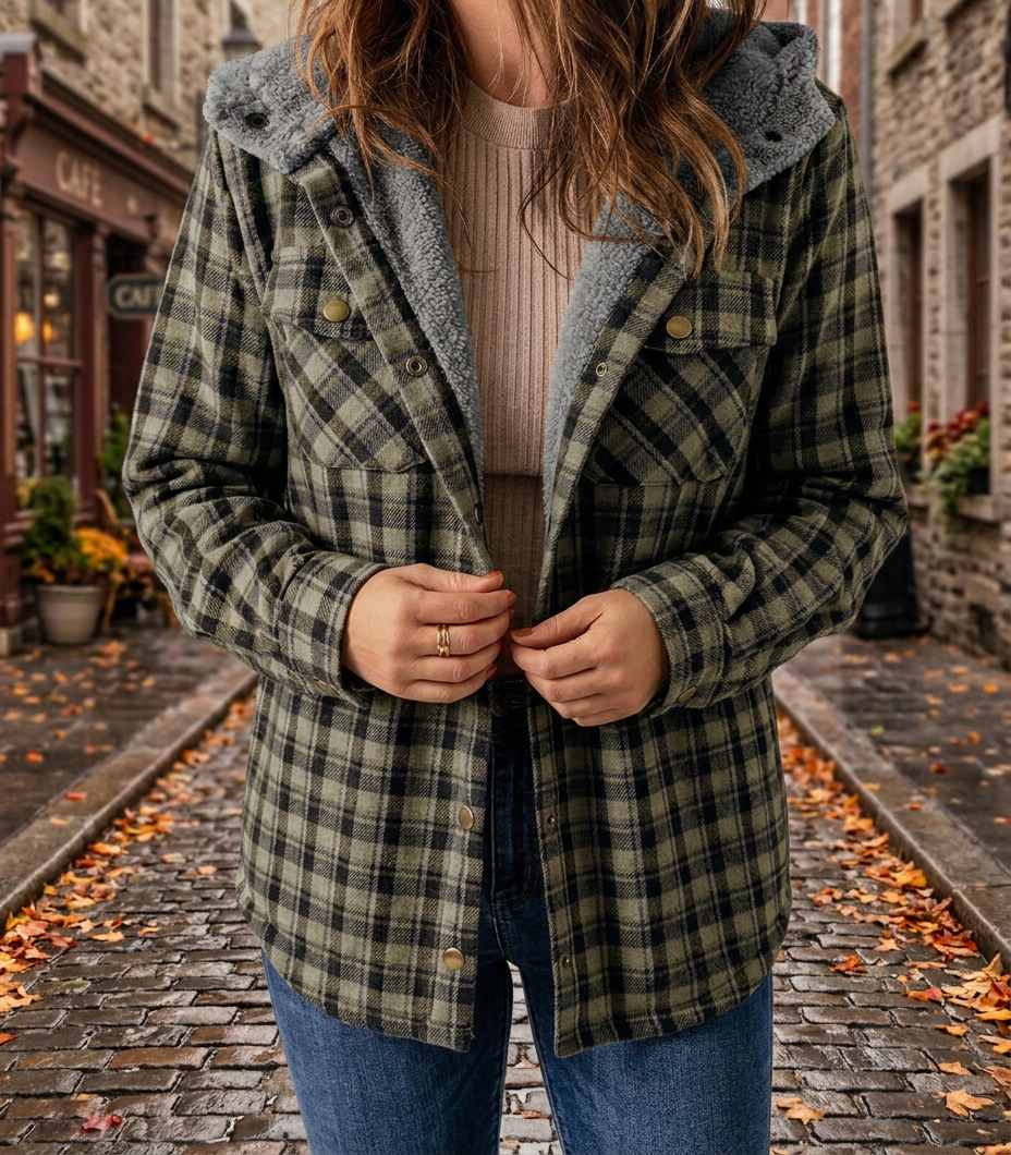 Chaqueta a Cuadros con Capucha