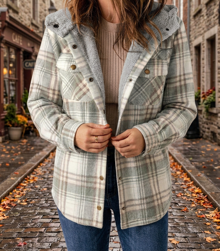 Chaqueta a Cuadros con Capucha