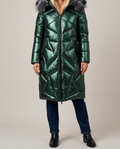 Anorak Acolchado Casual con Capucha y Cremallera - Verde