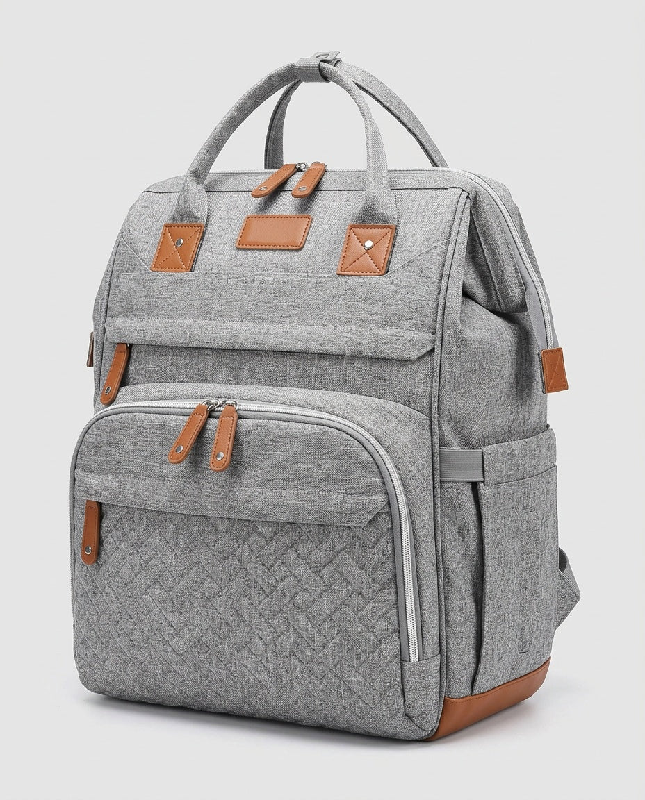 Mochila Pañalera de Gran Capacidad - foto de estudio - color Gris