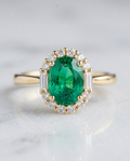 Anillo Vintage de Esmeralda en Plata 925 - foto de estudio