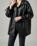 Alive | Chaqueta de Cuero Genuino - Negro