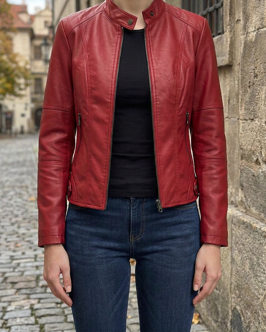 Siena | Chaqueta de Cuero - Rojo