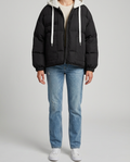 Anorak Holgado con Capucha — Estilo Universitario - Negro