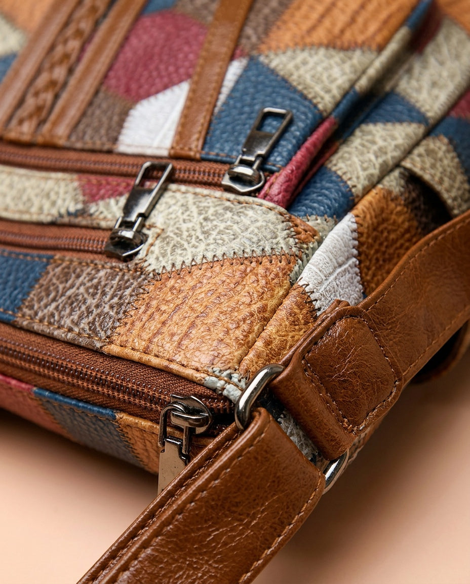 Bolsa de Hombro Patchwork Multicolor - detalle