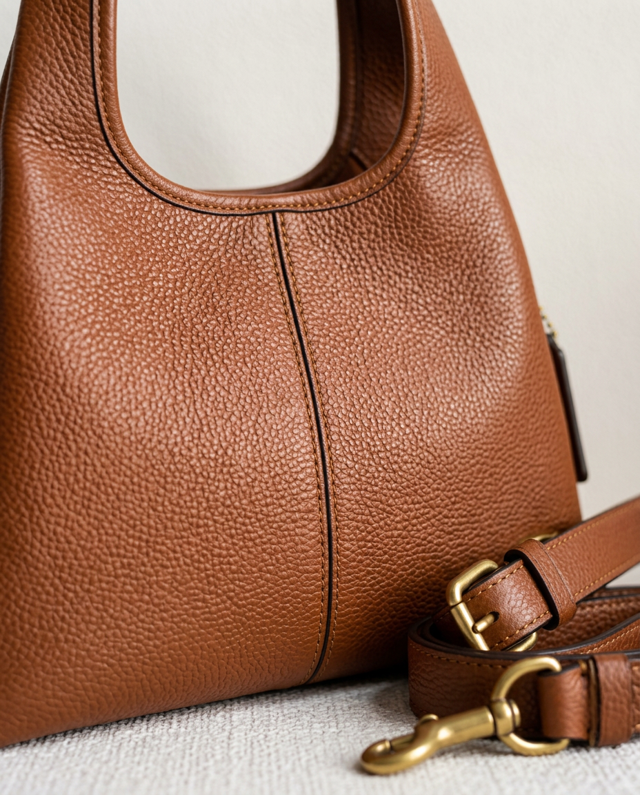 Bolsa de Hombro Casual de Piel - detalle