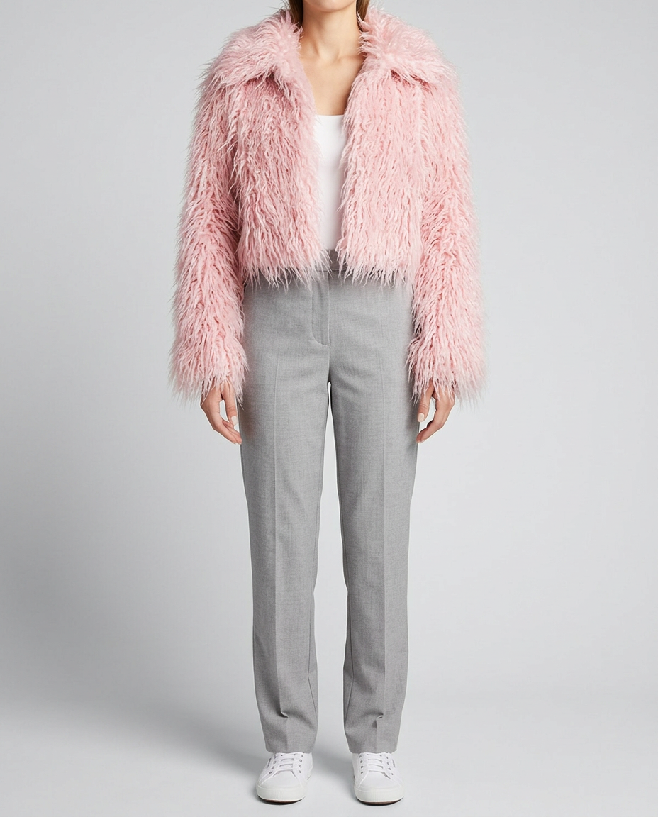 Chaqueta Corta de Felpa Gruesa