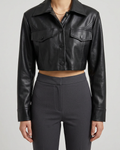 Chaqueta Moto Sexy con Botonadura Simple — Estilo Hot Girl - Negro
