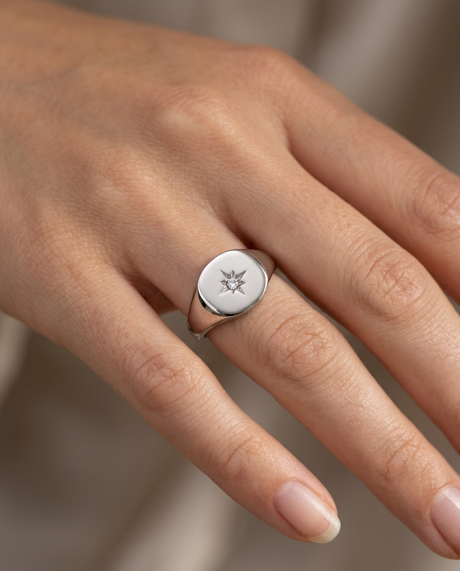 Anillo de Sello Estrella Polar - puesto