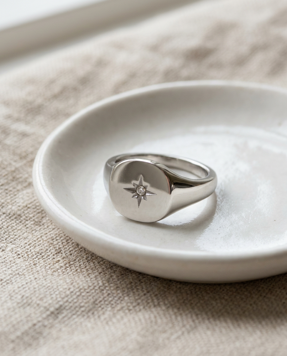 Anillo de Sello Estrella Polar - detalle