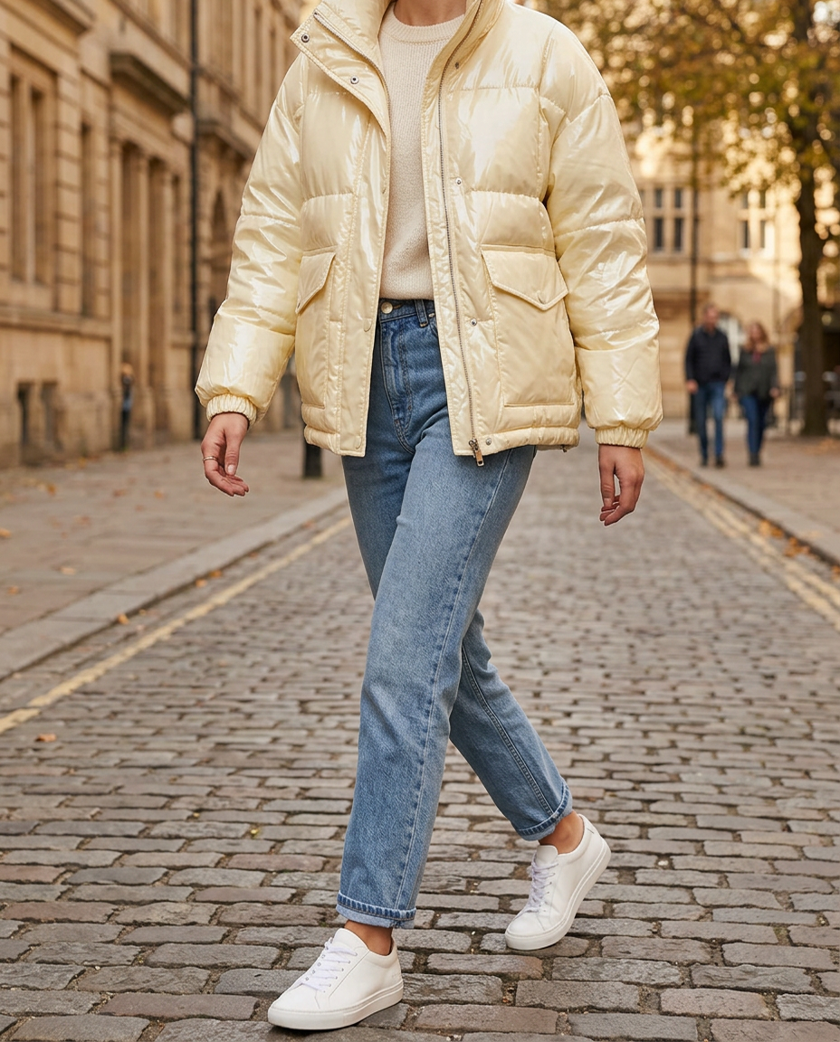 Anorak Acolchado Grueso — Estilo Lazy Chic - Beige
