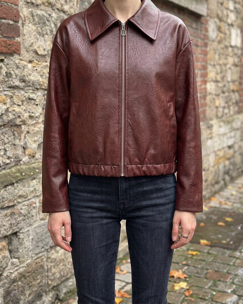 Chaqueta de Cuero Streetwear — Estilo Urban Casual - Rojo