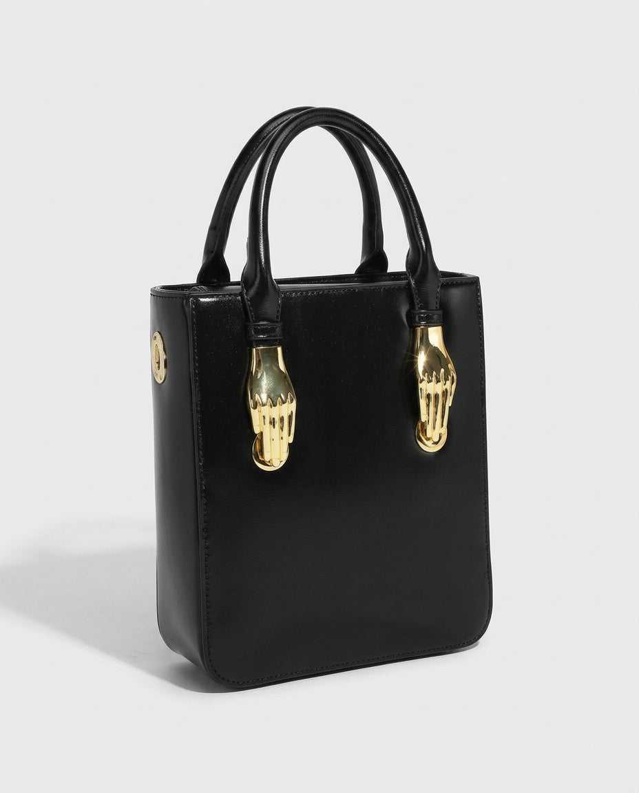Bolsa de Mano Cuadrada Pequeña - foto de estudio - color Negro