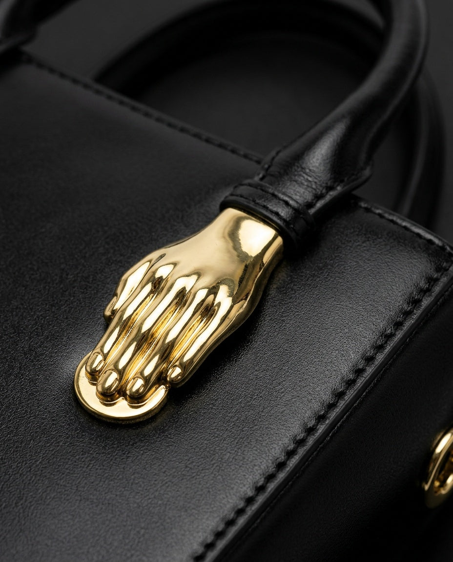 Bolsa de Mano Cuadrada Pequeña - detalle - color Negro