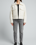 Chaqueta corta Efecto Piel con cuentas beige - estudio