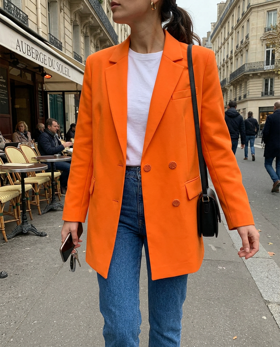 Blazer Minimalista de Color Sólido