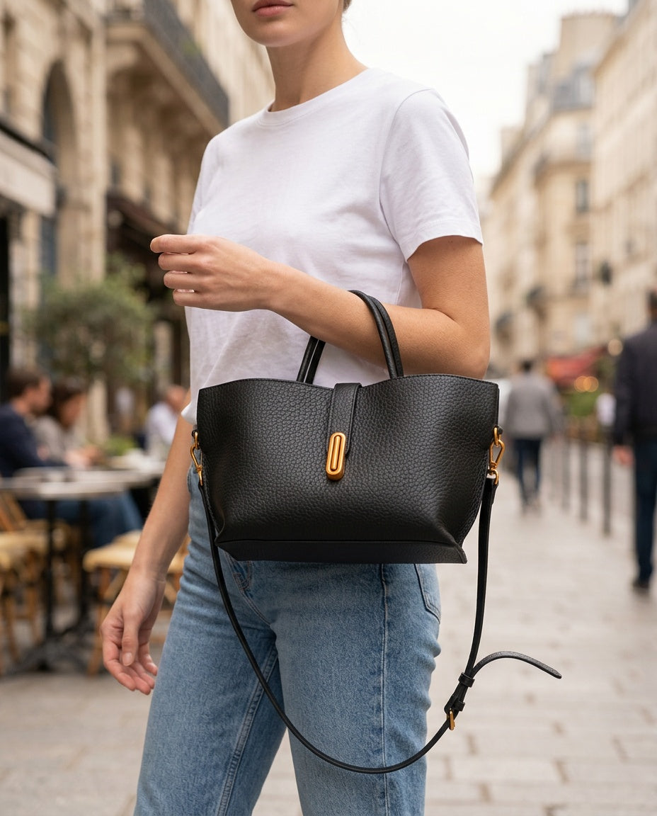 Bolsa de Mano Mila - con modelo - color Negro