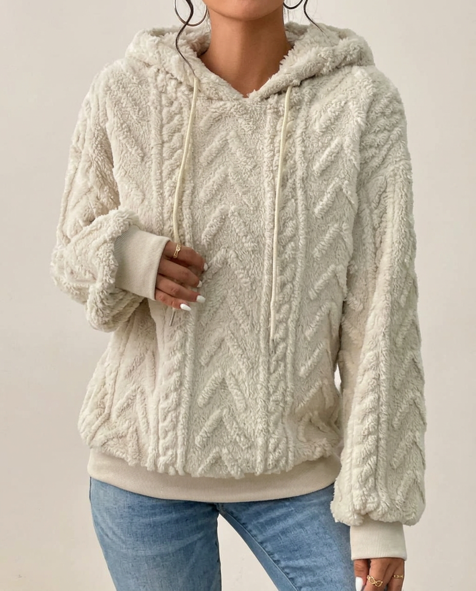 Sweater con Capucha Gruesa de Color Sólido para Otoño-Invierno
