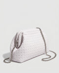 Bolsa Clutch Tejida Vintage - foto de estudio - color Blanco