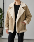 Top de Felpa Gruesa y Lana de Borrego — Versátil para Otoño-Invierno