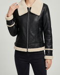 Chaqueta Corta con Cremallera y Manga Larga - Negro