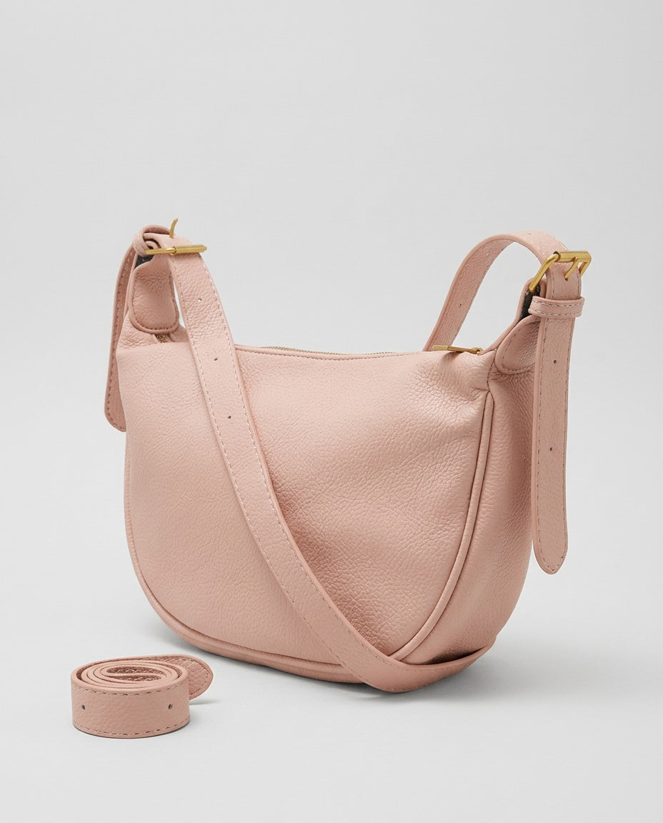 Bolsa de Hombro Media Luna - foto de estudio - color Rosa