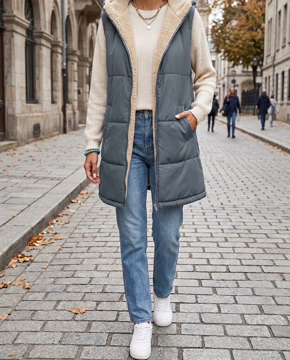Chaqueta Acolchada con Capucha y Bolsillos