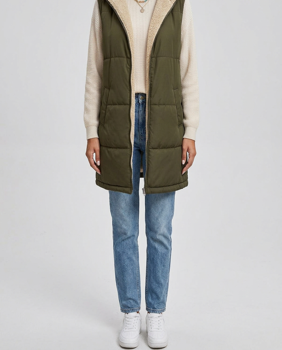 Chaqueta Acolchada con Capucha y Bolsillos