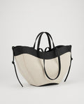 Bolsa Tote de Lona y Piel - foto de estudio - color Negro