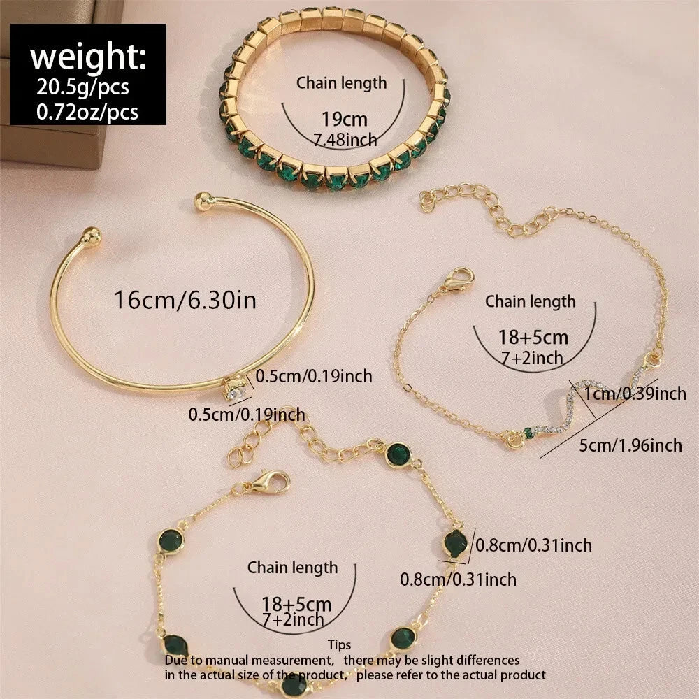 Conjunto de Pulseras Esmeralda Pura